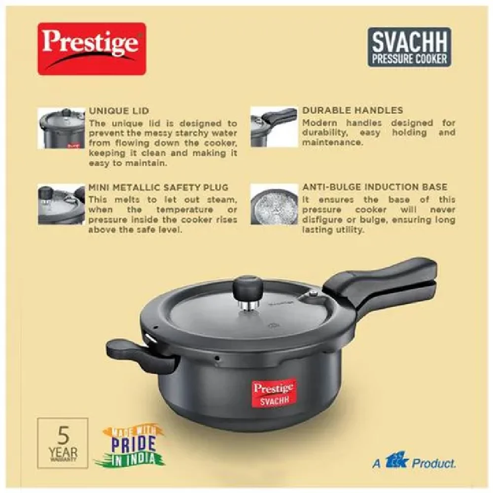 Prestige Svachh Pressure Cooker - Hard Anodised, Induction Base, Durable, 3.5 L-4.webp